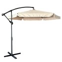 Parasol ogrodowy duży składany z wysięgnikiem 290cm beżowy