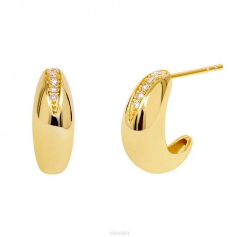 Kolczyki wiszące ze stali szlachetnej platerowane 14k złotem, sztyft srebro S925 KST3393