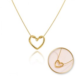 Naszyjnik SERCE stal szlachetna pozłacana 14k złotem, żyłka NST2152