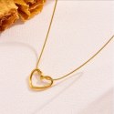 Naszyjnik SERCE stal szlachetna pozłacana 14k złotem, żyłka NST2152