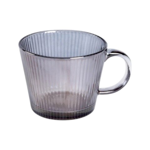 Filiżanka szklanka ryflowana duża grafit, szara 380 ml 1szt SZK177