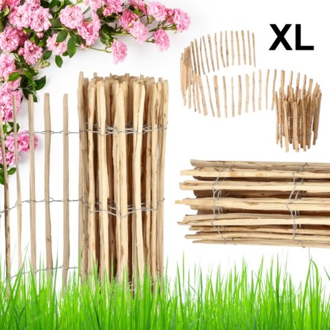 Płotek ogrodowy LESZCZYNOWY, obrzeża łupanka długość 5m, wys. 120cm OA04WZ3