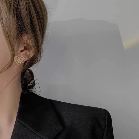 Kolczyki SERCA ze stali szlachetnej platerowane 14k złotem, cyrkonie, sztyft srebro S925 KST3331