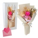 Bukiet zapachowych kwiatów mydlanych w pudełku na prezent, świecące LED BUK17R