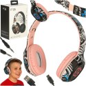 Słuchawki bezprzewodowe nauszne Bluetooth Gaming Sport różowe