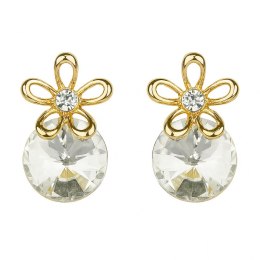 Kolczyki delikatne KWIAT cyrkonia, sztyft K156B