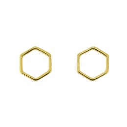 Kolczyki delikatne wielokąty, delikatne złote K314Z
