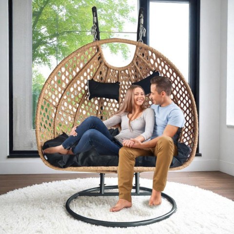 Fotel wiszący, huśtawka kokon z poduszkami DWUOSOBOWY KR34