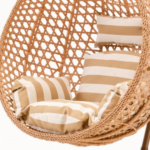 Fotel wiszący huśtawka kokon z poduszkami w pasy KR28