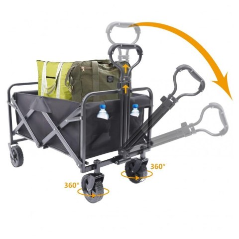 Wózek transportowy składany, metalowy, przyczepka ogrodowa 72x47x68-87cm AR07CZ