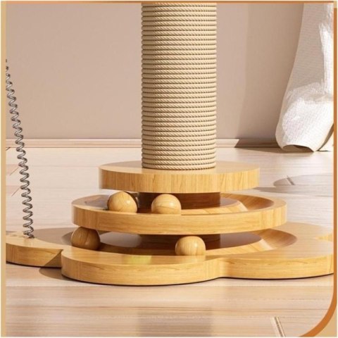 Drapak dla kota 43cm, 4w1 zabawka piłki, kulki, piórka KOT22