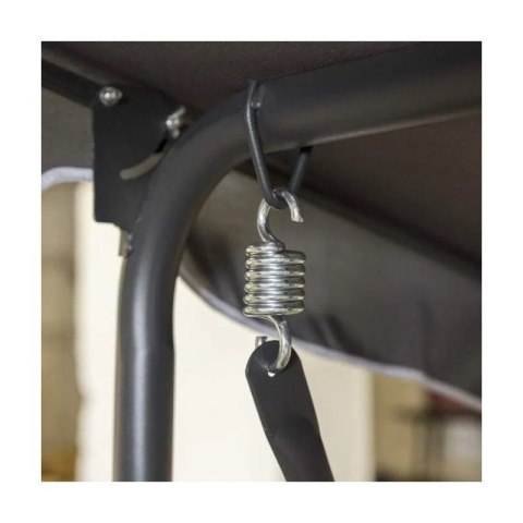 Huśtawka ogrodowa 3-osobowa z baldachimem i 2 poduszkami, grafitowa HO01