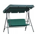 Huśtawka ogrodowa 3-osobowa z baldachimem i 2 poduszkami, zielona HO01ZIE