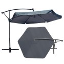Parasol ogrodowy z oświetleniem SOLAR LED, wysięgnik i falbanka, grafitowy 3,5 m. OGP11SZ