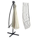 Parasol ogrodowy z wysięgnikiem i falbanką, kremowy 3,5 m. OGP10