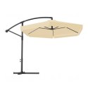 Parasol ogrodowy z wysięgnikiem i falbanką, kremowy 3,5 m. OGP10