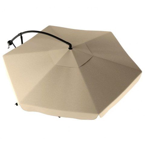 Parasol ogrodowy z wysięgnikiem i falbanką, kremowy 3,5 m. OGP10