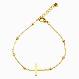 Bransoletka na rękę stal chirurgiczna pozłacana 14k złotem BST1101