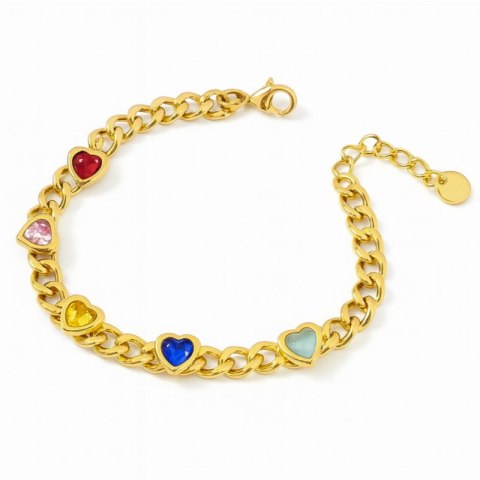 Bransoletka na rękę stal chirurgiczna pozłacana 14k złotem BST1382