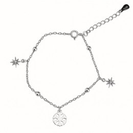 Bransoletka rodowane srebro S925 Śnieżynki BST927