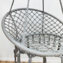 Fotel wiszący bocianie gniazdo hamak BOHO, huśtawka z poduszką Szara KR33SZ