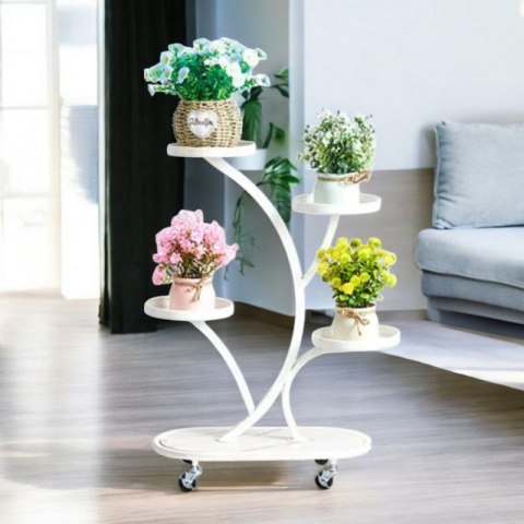 Kwietnik, regał, stojak na kwiaty metalowy na kółkach 50x 25x 80cm SZ43B