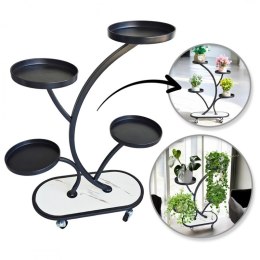 Kwietnik, regał, stojak na kwiaty metalowy na kółkach 50x 25x 80cm SZ43CZ