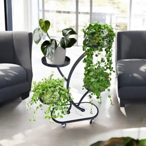 Kwietnik, regał, stojak na kwiaty metalowy na kółkach 50x 25x 80cm SZ43CZ