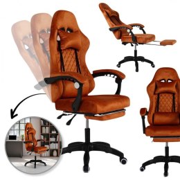 Fotel obrotowy GRIND z podnóżkiem i masażerem, welur - KO36M