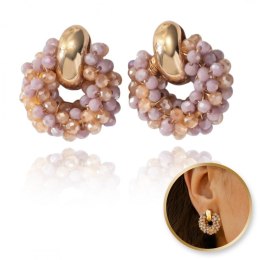 Kolczyki przy uchu ozdobne wianiuszki z koralikami K1712