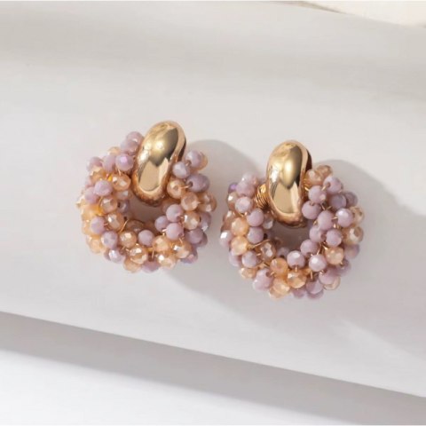 Kolczyki przy uchu ozdobne wianiuszki z koralikami K1712