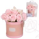 Flower box, bukiet zapachowych kwiatów mydlanych w pudełku 21szt. 19x16cm BUK08R
