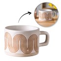 Kubek ceramiczny, geometryczny wzór, 250ml - KB29