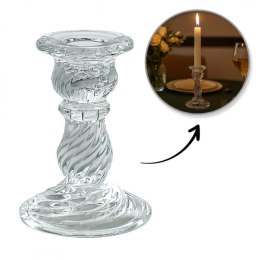 Świecznik dekoracyjny, szklany Glamour 10 cm - SW12