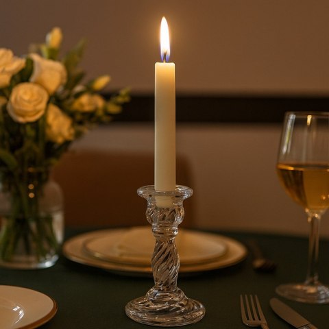 Świecznik dekoracyjny, szklany Glamour 10 cm - SW12