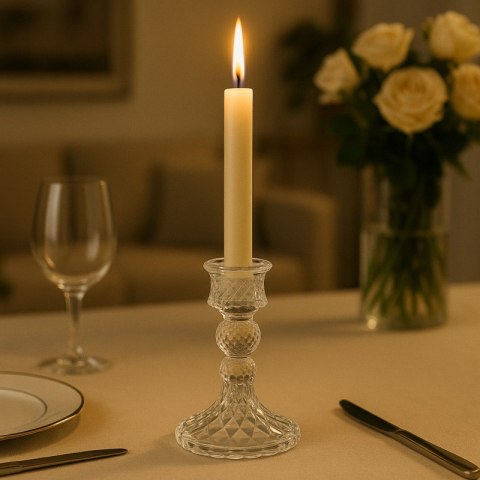 Świecznik dekoracyjny, szklany Glamour 13 cm - SW14