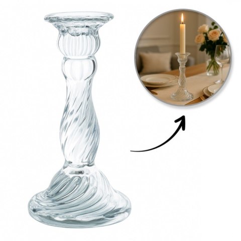 Świecznik dekoracyjny, szklany Glamour 16 cm - SW16
