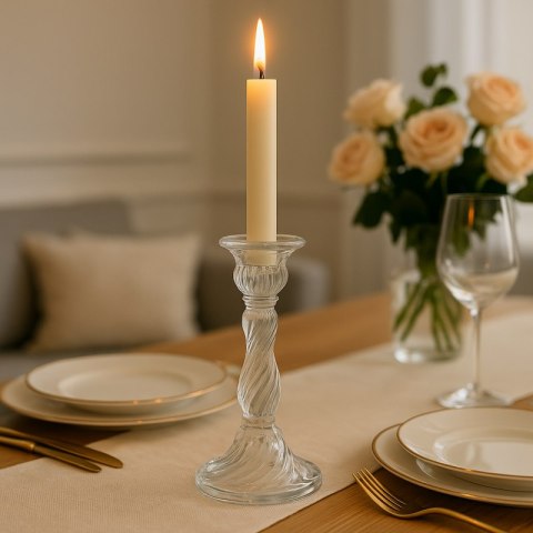 Świecznik dekoracyjny, szklany Glamour 16 cm - SW16