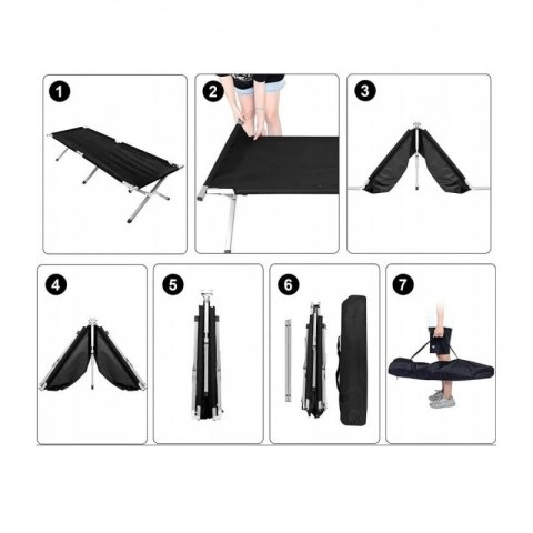 Łóżko turystyczne, polowe, kanadyjka 190 x 62cm składane w pokrowcu AR04CZ