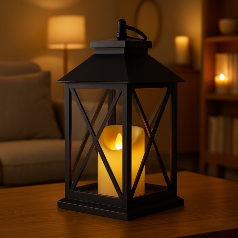 Lampion dekoracyjny LED z imitacją świecy 14 x 30 cm - LAMP56