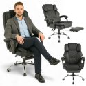 Fotel biurowy obrotowy MASTER PRESTIGE, podnóżek i masażer- ecoskóra czarny KO42CZ