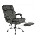Fotel biurowy obrotowy MASTER PRESTIGE, podnóżek i masażer- ecoskóra czarny KO42CZ