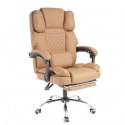 Fotel biurowy obrotowy MASTER PRESTIGE, podnóżek i masażer- ecoskóra kawowy KO42CAP