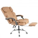 Fotel biurowy obrotowy MASTER PRESTIGE, podnóżek i masażer- ecoskóra kawowy KO42CAP