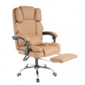 Fotel biurowy obrotowy MASTER PRESTIGE, podnóżek i masażer- ecoskóra kawowy KO42CAP