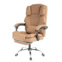 Fotel biurowy obrotowy MASTER PRESTIGE, podnóżek i masażer- ecoskóra kawowy KO42CAP