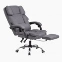 Fotel biurowy obrotowy MASTER z podnóżkiem i masażerem - szary MATERIAŁ KO32SZ