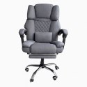 Fotel biurowy obrotowy MASTER z podnóżkiem i masażerem - szary MATERIAŁ KO32SZ
