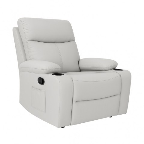 Fotel, sofa rozkładana jednoosobowa VERO z uchwytem na napój, ekoskóra szary SOF01SZ