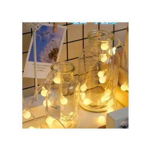 Światełka lampki kulki wewnętrzne/ zewnętrzne 71 LED Białe Ciepłe, 2 tryby LAMP46